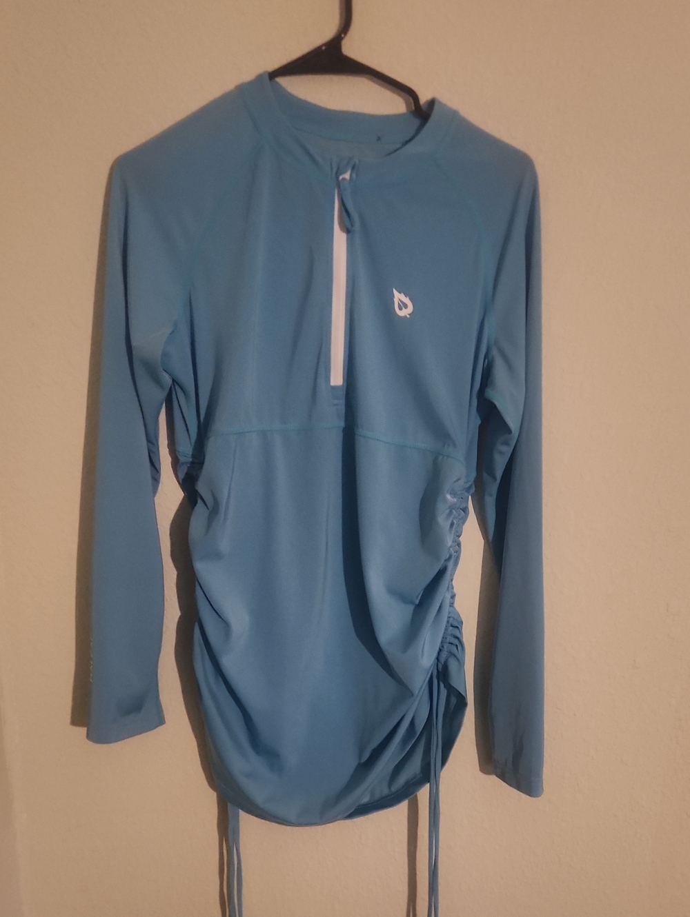 Baleaf Teal Long Sleeve Swim Top with Logo